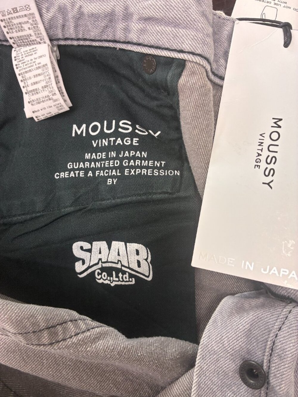 NWT Moussy Vintage Panaca Straight Jeans Light Black Made in Japan Size 28 - Picture 6 of 6